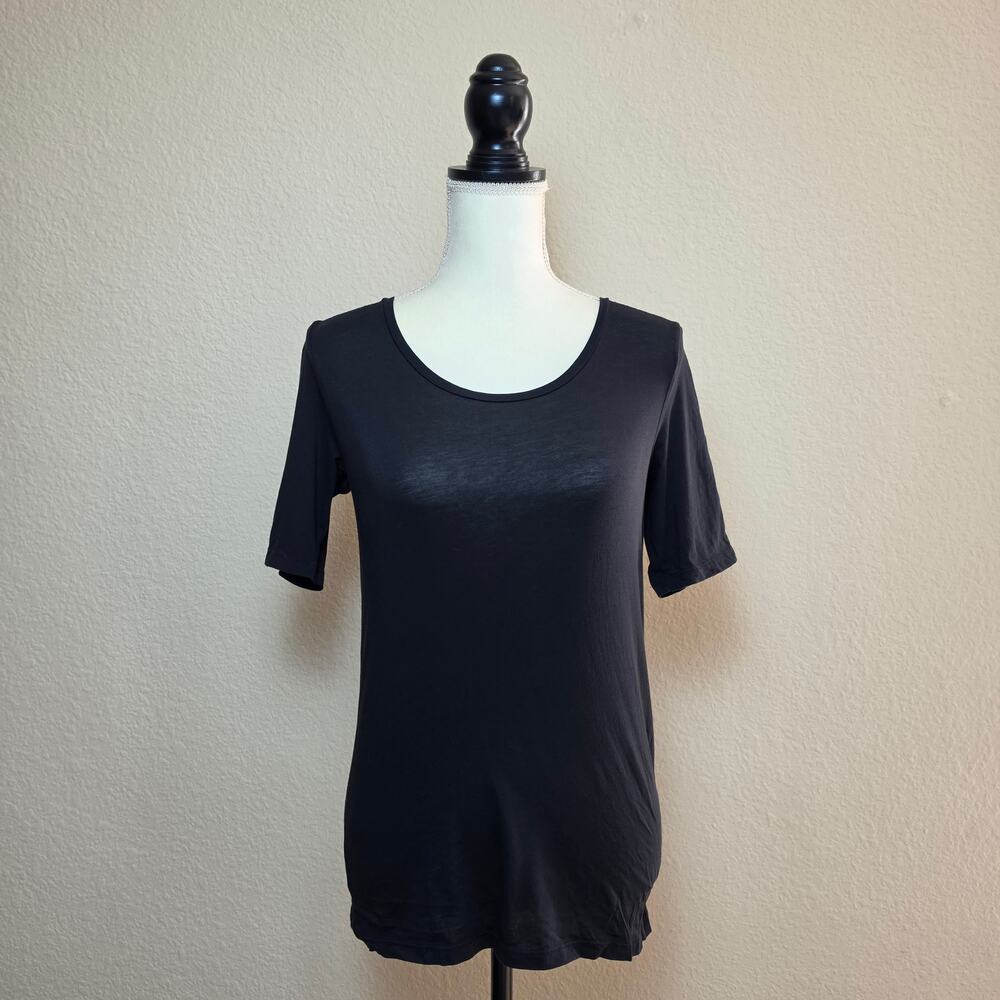 Everlane Pima Cotton Black Fitted Short Sleeve Crewneck Tee Small